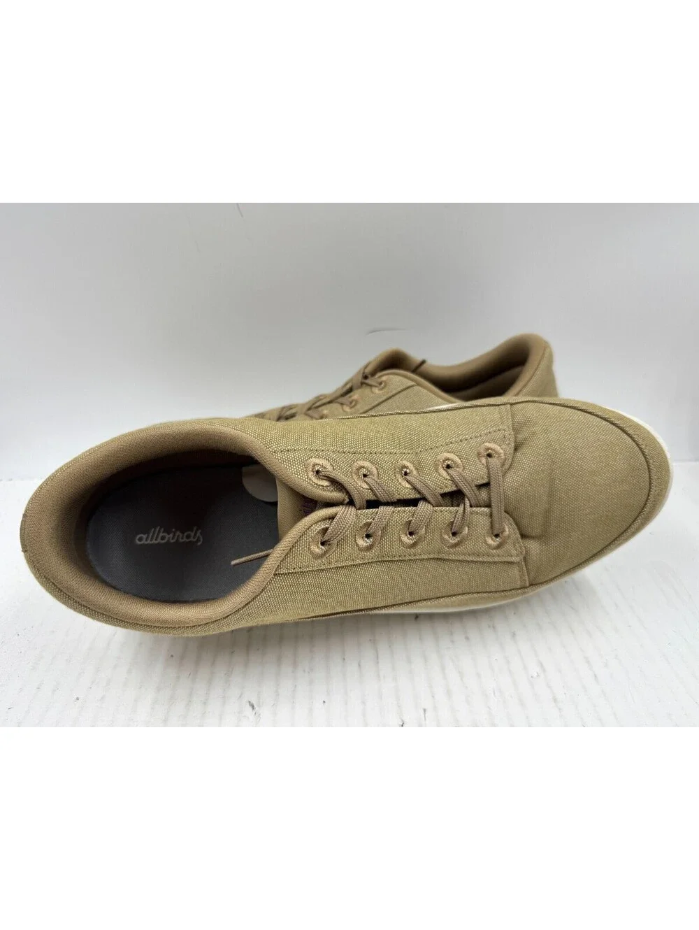 Allbirds Canvas Pacers  Sneakers Men's Size 12 Tan Lace Up Athletic Shoes